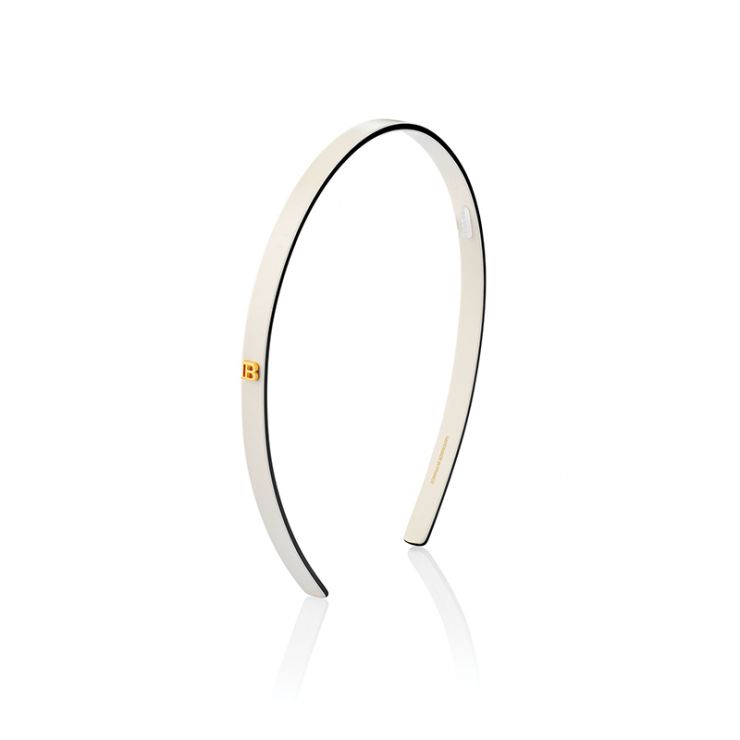 Balmain Acetate Headband White Plaukų lankelis