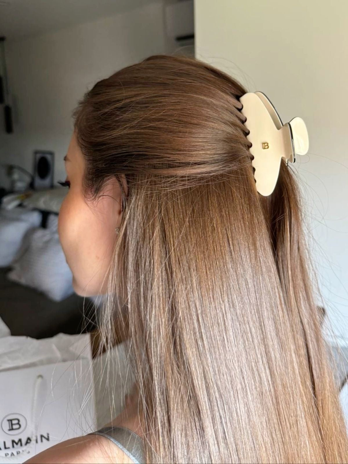 Balmain Pince à Cheveux Medium White Plaukų segtukas