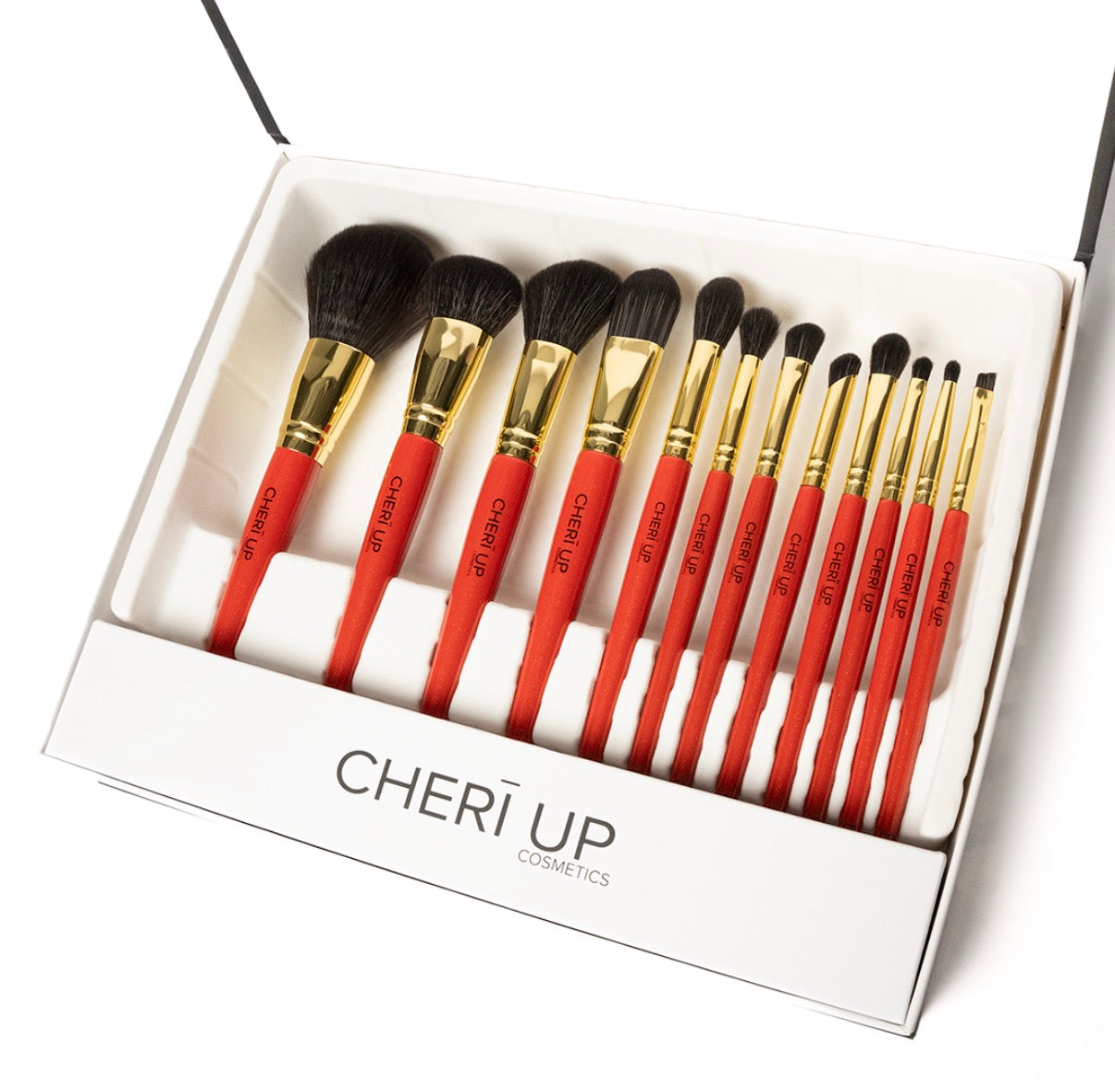 Cheri Up Cosmetics Cherry Brushes Set 12 vnt. Teptukų rinkinys (NAUJIENA)