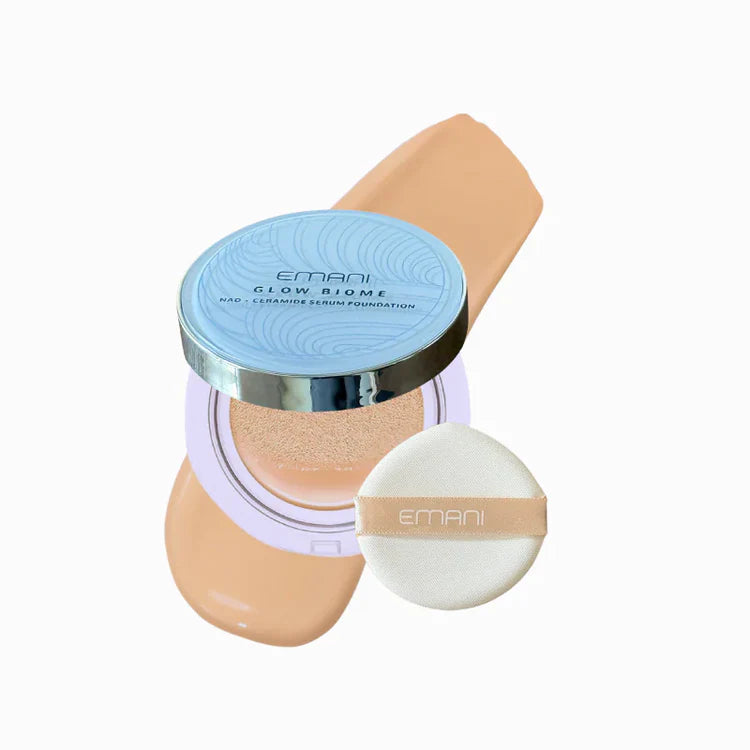 Emani Glow Biome NAD+ Serum Foundation Seruminis makiažo pagrindas (kušonas)