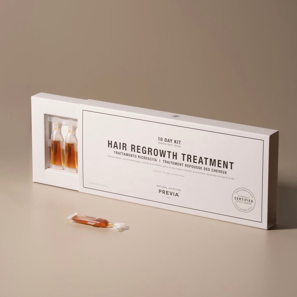 Previa Hair Regrowth Treatment kraujotaką skatinančios ampulės 10x3ml. (nuo slinkimo plaukų)