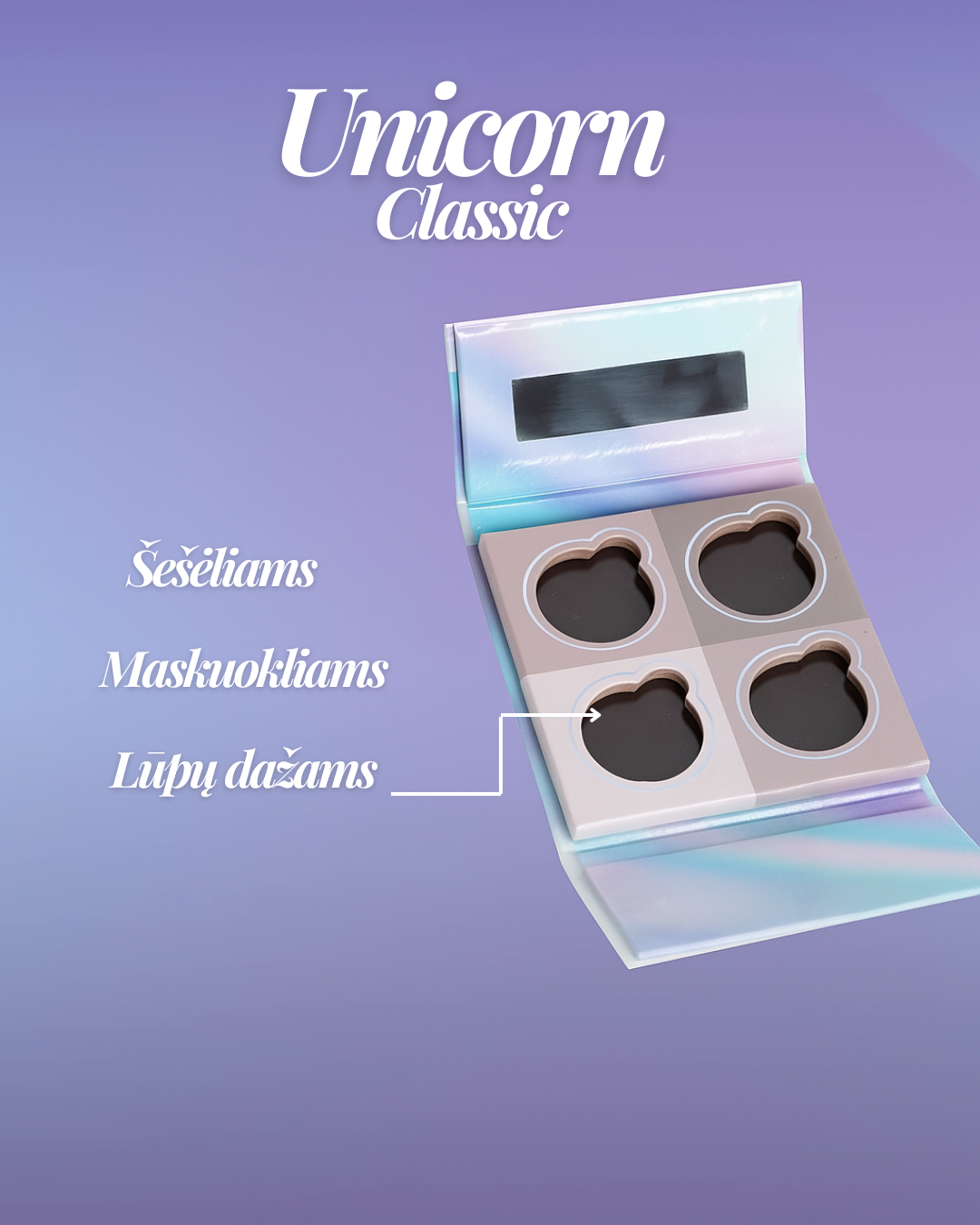 ProVG 4 vietų tuščia magnetinė paletė Classic (akių šešėliams)