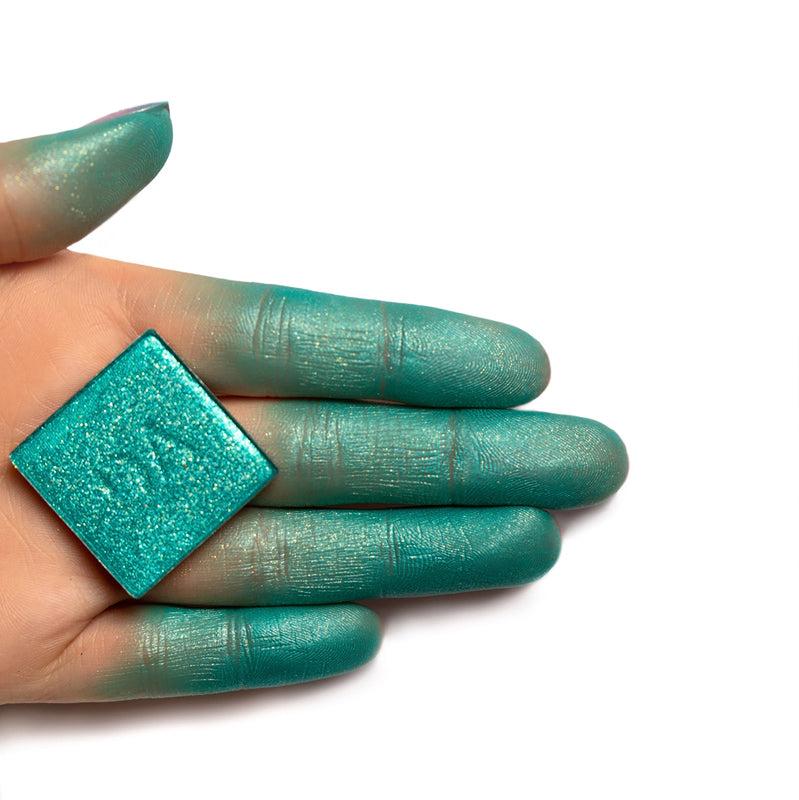 Provg  Color Exstasy Eyeshadows ES 002 Emerald color with gold sequins