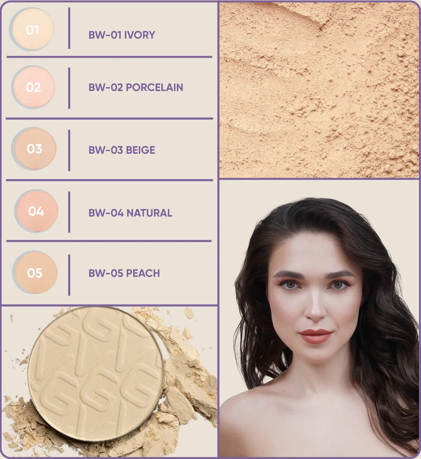 ProVG Powder For Face Kompaktinė pudra PW-02 - Porcelain