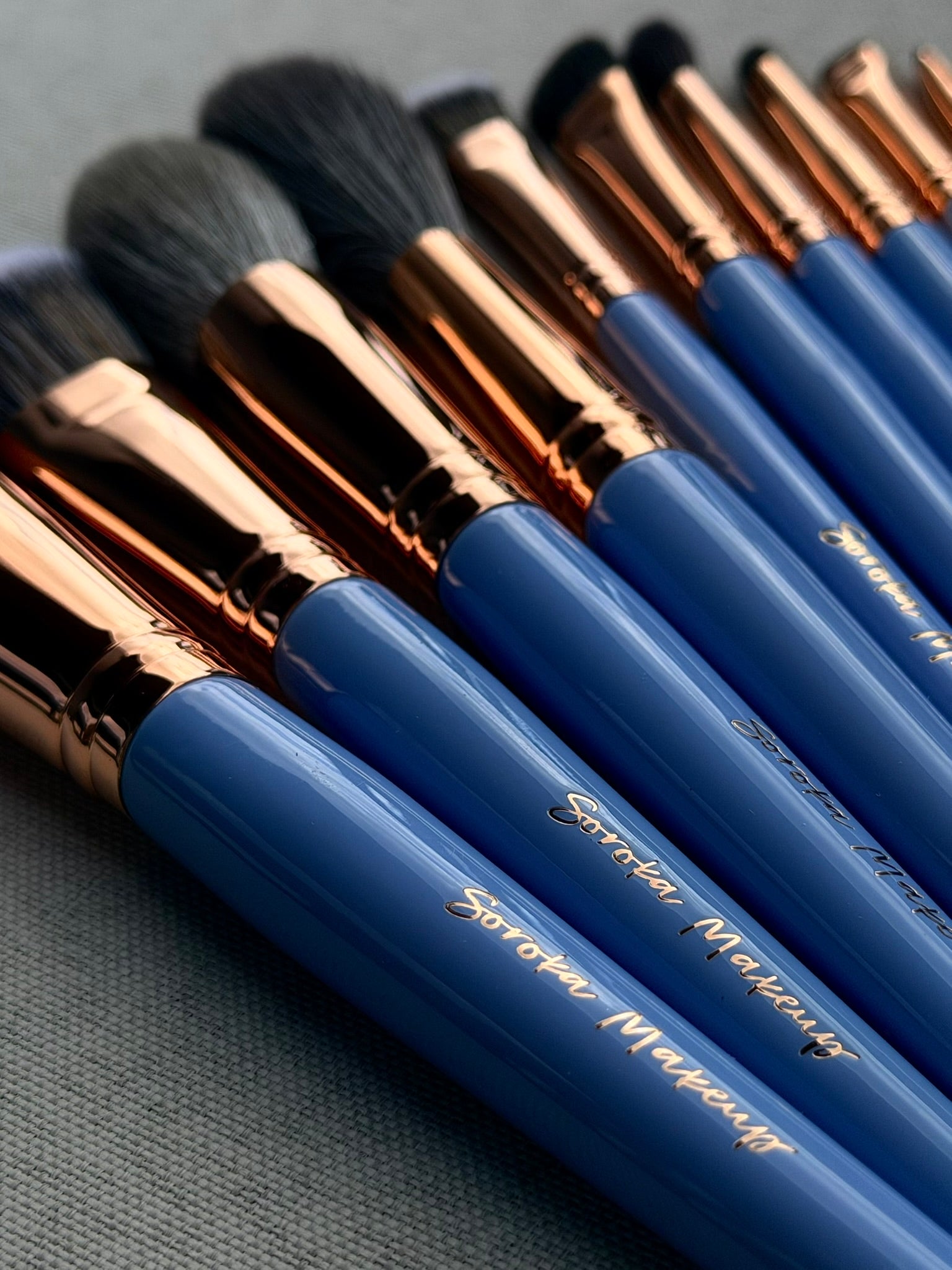 Soroka Makeup Blue Make-up Brushes Set 15 vnt.teptukų rinkinys