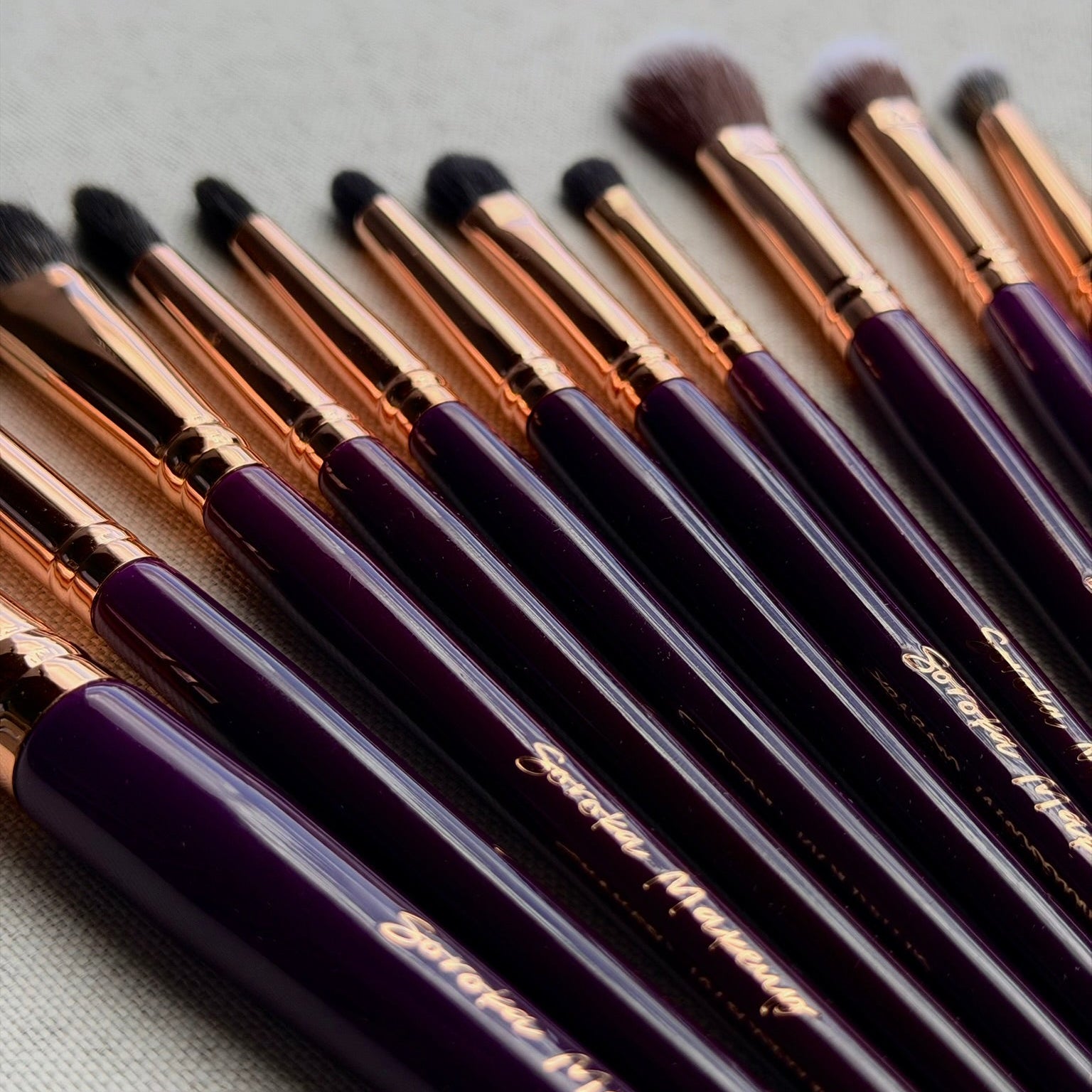 Soroka Makeup Purple Make-up Brushes Set 12 vnt.teptukų rinkinys