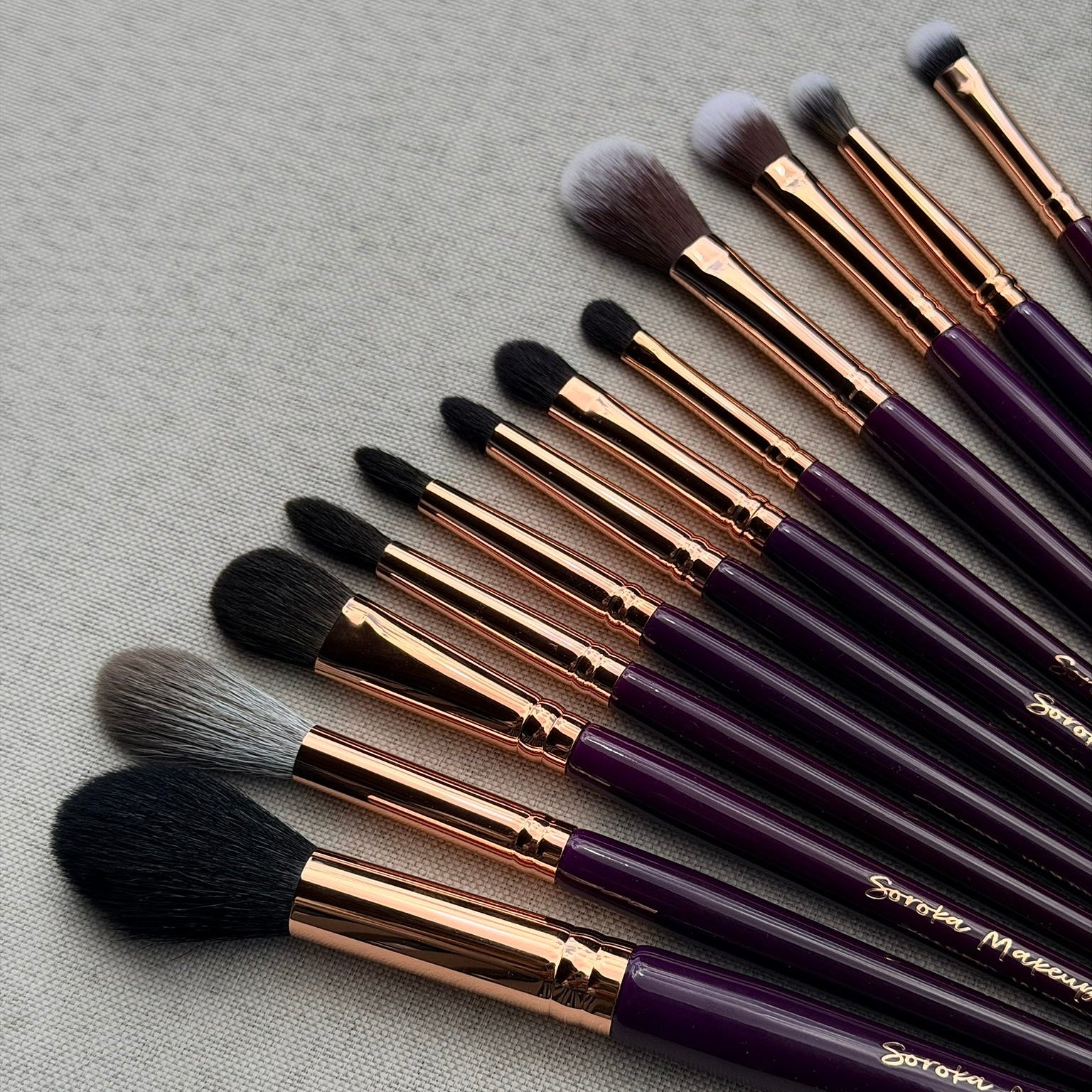 Soroka Makeup Purple Make-up Brushes Set 12 vnt.teptukų rinkinys