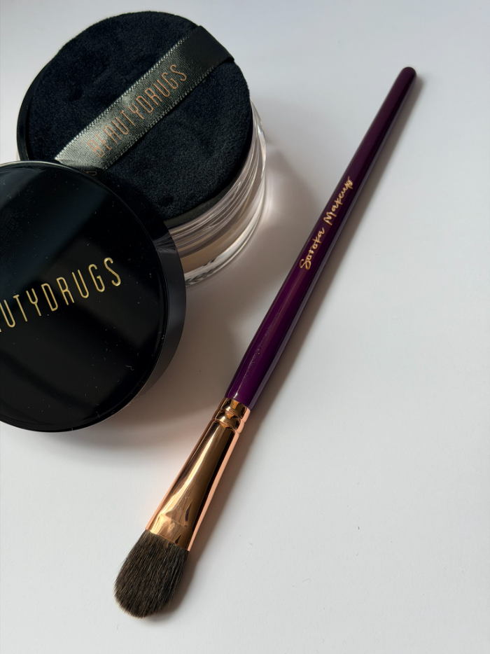 Soroka Makeup Purple Face Brush 5w šepetėlis pudrai/hailaiteriams (voverės šereliai)