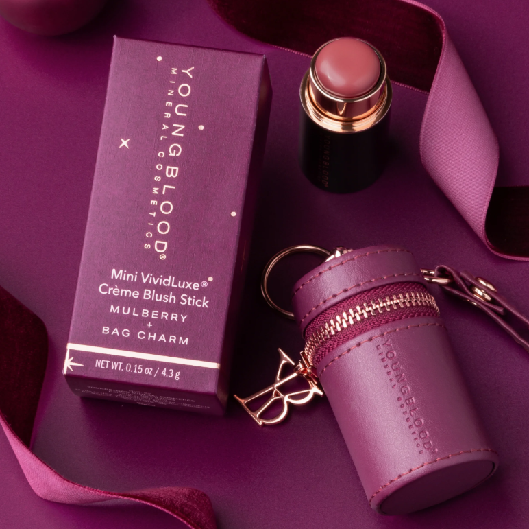 Youngblood MINI Mineral Cosmetics VividLuxe Crème Blush Stick daugiafunkciniai MINI kreminiai skaistalai  - MULBERRY
